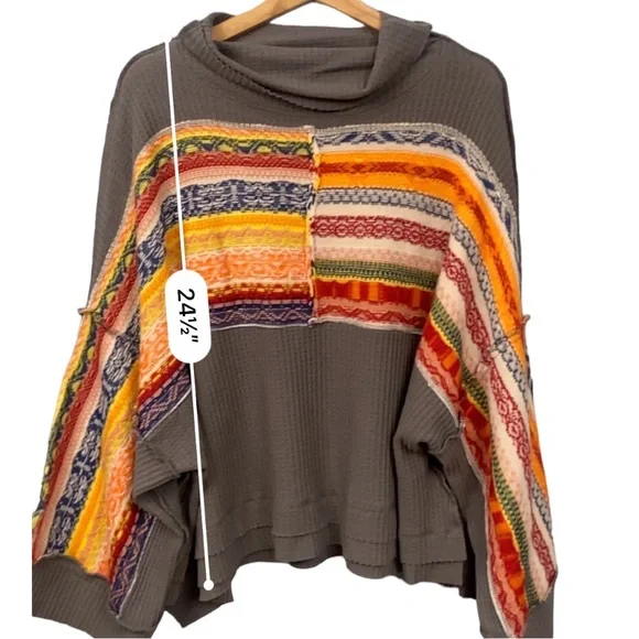 We The Free Leah Swit Dolman Sleeve Top Sweater Free People Women’s Size Medium - Picture 11 of 12